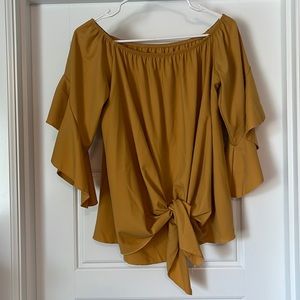 Mustard off the shoulder top